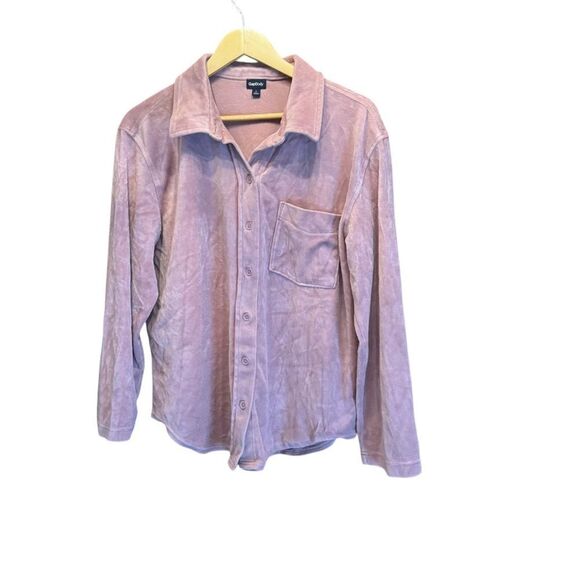 GapBody. Women's Corduroy Lilac Long-Sleeve Blouse. Size Large. - Picture 1 of 7